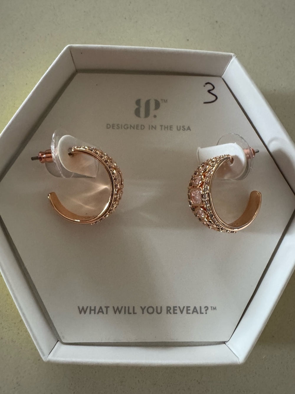 BP The Vibe Hoop Exclusive Bringback Rose Gold Plating Diamond Cubic Zirconia